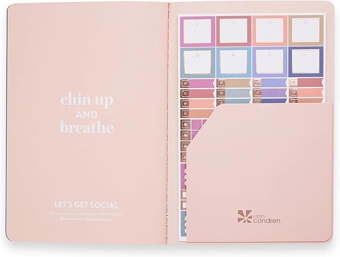 Erin Condren Self-Care Journal Petite Planner, Slim, Portable Self-Care Planner, Easy-to-Use Self-Care Prompts and Trackers for Health and Wellness