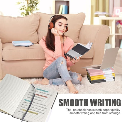 Lined Journal Notebook, (Dark Gray), 160 Pages, Medium 5.7 inches x 8 inches - 100 gsm Thick Paper, Hardcover