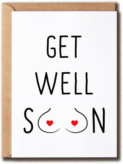 Get Well Soon Card - New Boob Card - Card For Her - Gift For Friend - Breast Card - Breast Surgery Card - Breast Reconstruction Card