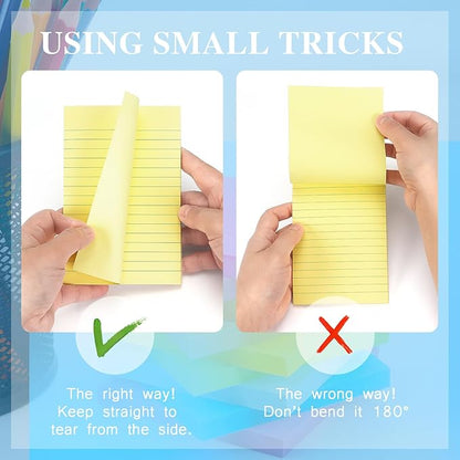 Early Buy 6 Pads Lined Sticky Notes with Lines 4x6 Self-Stick Notes 6 Pastel Color Sticky Notes, 45 Sheets/Pad