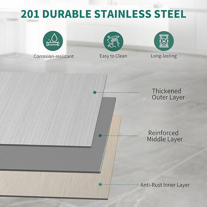 YITAHOME 48" x 24" Stainless Steel Table for Prep & Work with Backsplash, NSF Commercial Heavy Duty Table with Undershelf for Home Kitchen Restaurant Garage Warehouse