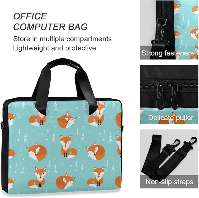 Fox Laptop Bag Case Laptop Messenger Bag Briefcase for Men Women