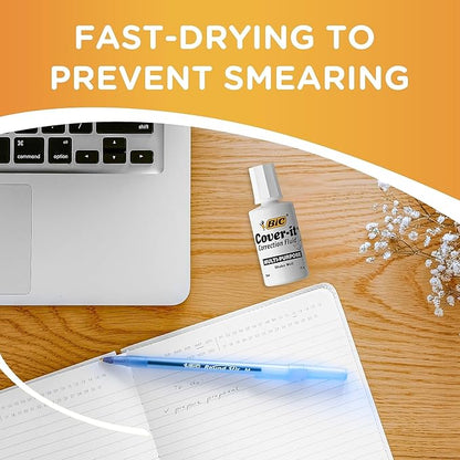 BIC Cover-It Correction Fluid, 20 Milliliter Bottle, White, 1/Each (WOC12-WE)