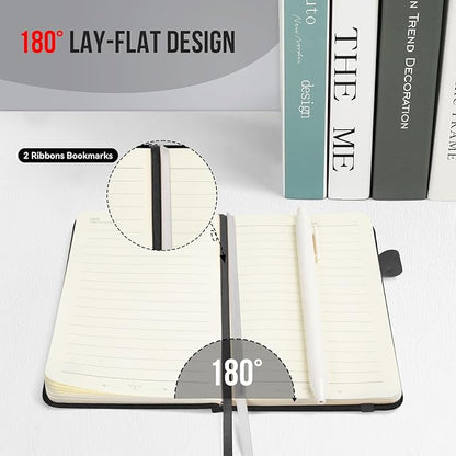 Pocket Small Notebook Journals, 8 Pack (Midnight Black) Mini Notebook 3.7x5.7 Journaling Notebooks for Women Men, Hardcover Lined Note Pads with Pens for Work, Business, Travel Journal, Office Supplies