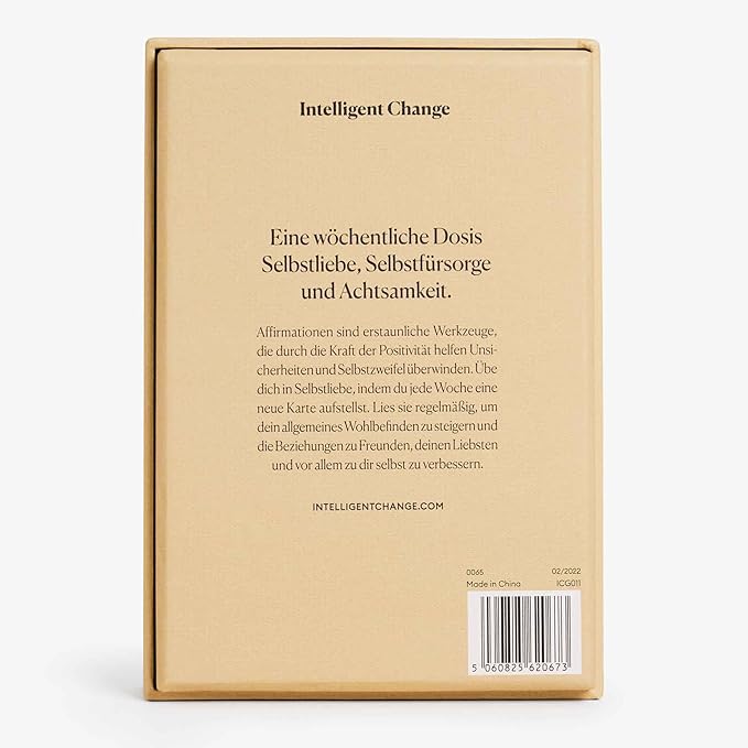 Intelligent Change German Mindful Affirmation Cards, Daily Words of Encouragement Cards, Self Affirmation Inspirational Gifts, Self Care Box of Positive Affirmations, Display Stand, Deck of 52