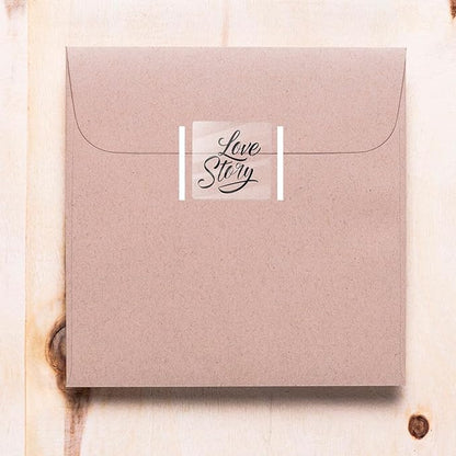 Transparent Thermal Labels 2 x 2 Inch Self-Adhesive Printer Clear Stickers Vinyl Waterproof Roll Decals Rectangle Name Tags for Address Design DIY Logo Business 300 PCS