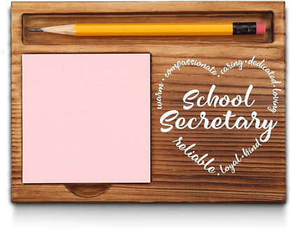 School Secretary Gifts, School Secretary Appreciation Gifts, Thank You School Secretary Gifts for Secretary, Office Assistant, Staff Worker, School Admin Desk Self-Stick Note Pad Holders GSH9