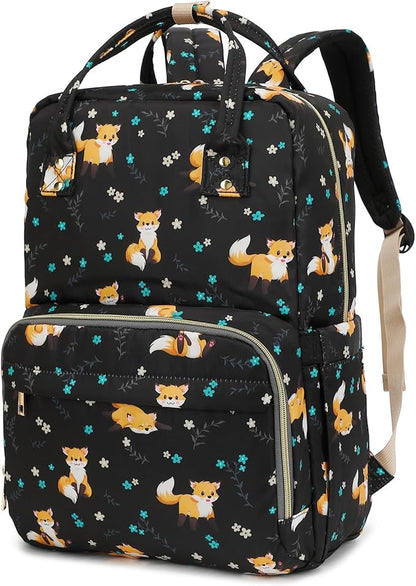 Fox Laptop Backpack College Bookbag School Backpack for Women Girls, Travel Backpack 15.6 Inch Computer Backpacks