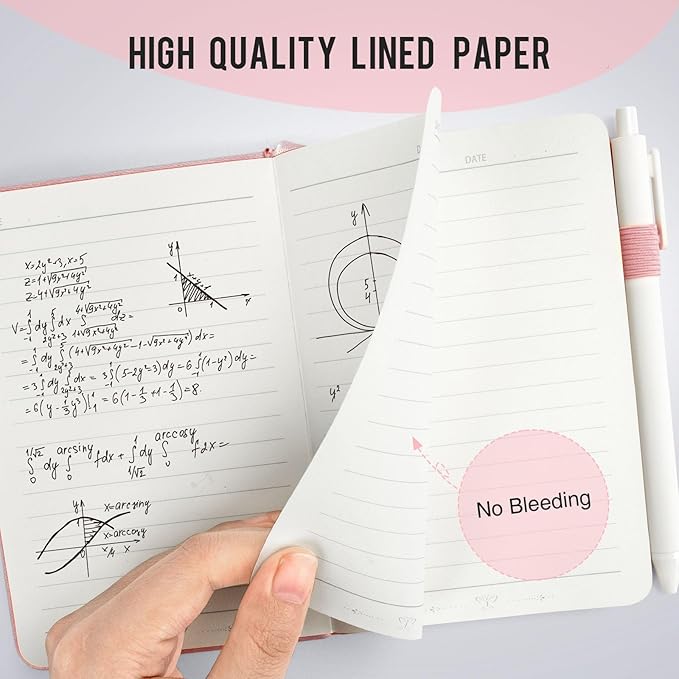 Pocket Small Notebook Journals, 8 Pack (Rose Pink) Mini Notebook 3.7x5.7 Journaling Notebooks for Women Men, Hardcover Lined Note Pads with Pens for Work, Business, Travel Journal, Office Supplies