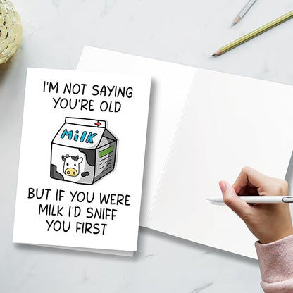 Funny Birthday Card for Him or Her, Old Age Birthday Greeting Card