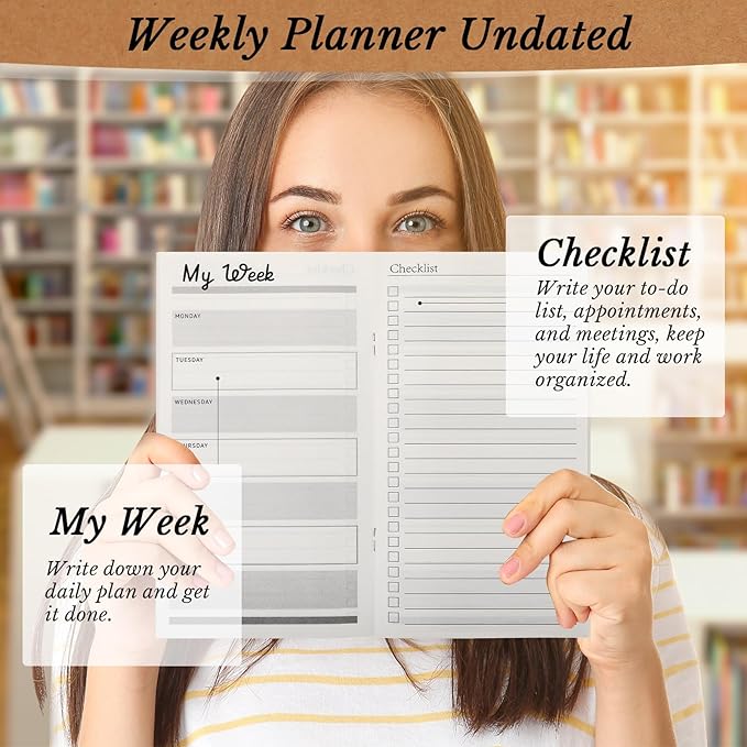 Yeaqee 50 Pcs Undated Weekly Planners Bulk Inspirational to Do List Weekly Goals Notepads Thank You Traveler Journal Team Appreciation Gift for Employee Staff Coworkers Christmas(Awesome)