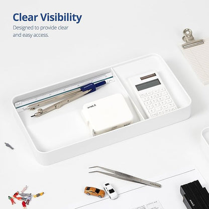 Blue Ginkgo Desk Tray – Korean-Made Organizer for Notes, Pens, Pencils, and Accessories (Double-Sided, Green)