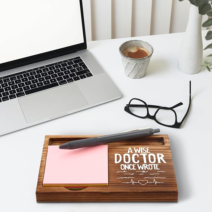 Doctor Sticky Note Holder, Funny Doctor Gifts for Men, Women, Cute Male Doctor Thank You Appreciation Gifts, Doctor Office Desk Self-Stick Note Pad Holders GSH400