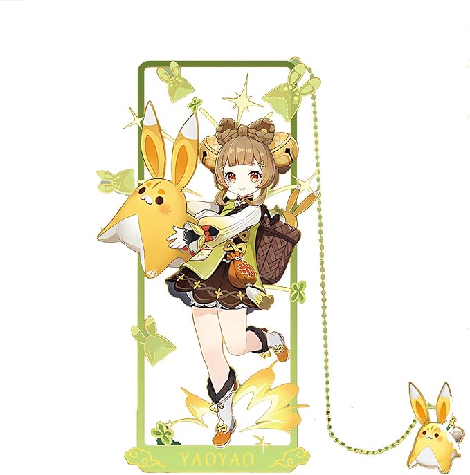 Yaoyao with Chain Original Genshin Impact Metal Bookmark - Collect All Your Favorite Characters!