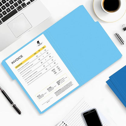 SUNEE File Folders, 30 Pack Manilla Folders 8.5 x 11, Colored File Folders Home Office School Supplies for Documents Files Paper,Blue