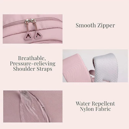 Cute School Laptop Backpack with Large Capacity Multiple Pockets for Girls Travel Friendly with Luggage Strap Accessory Included (Black)