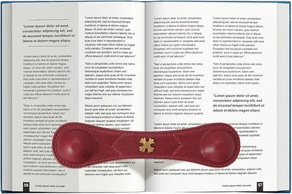 Weighted Bookmarks Book Weight Page Holder Genuine Leather Book Open Holder for Men Women Gift for Writer Reader (BPH02-Navy)