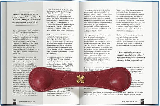 Weighted Bookmarks Book Weight Page Holder Genuine Leather Book Open Holder for Men Women Gift for Writer Reader (BPH02-Navy)