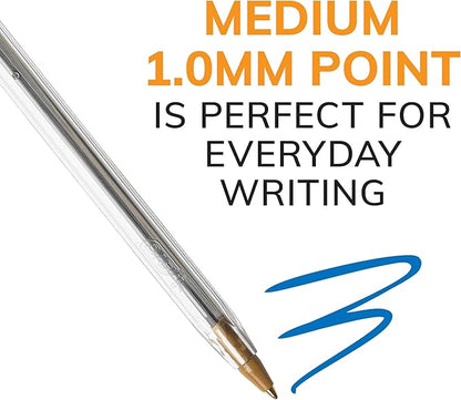 BIC Cristal Xtra Smooth Ballpoint Pen, Medium Point (1.0mm), Blue, 10-Count