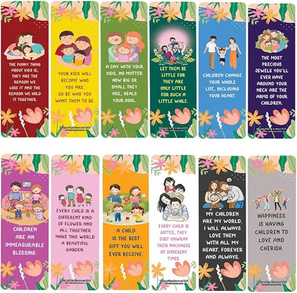 Creanoso A Happy Child Brings Joy to Our Life Quotes Bookmarks (10-Sets x 6 Cards) – Daily Inspirational Card Set – Interesting Book Page Clippers – Great Rewards for Adults and Professionals