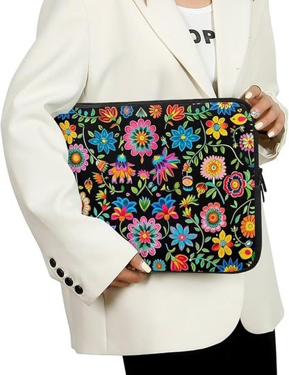 Colorful Flower Lap Top Case for Women Girls 10 inch Laptop Sleeve Portable Computer Sleeve Bag Portable Laptop Protector with Multiple Uses Ideal Gifts for Women Girls Tablet Bag