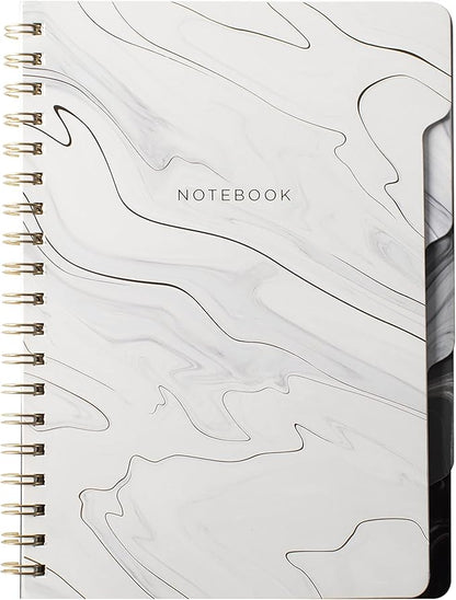 Fringe Studio Large Tab Notebook,Marble Gray, Flexible Paperback Cover, College Ruled, 5 Subject/Die-Cut Dividers, Notebook, 7.25" X 10", 180 Lined Pages (343005), Multicolor