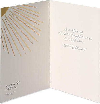 American Greetings Religious Birthday Card (His Light Shines on You)