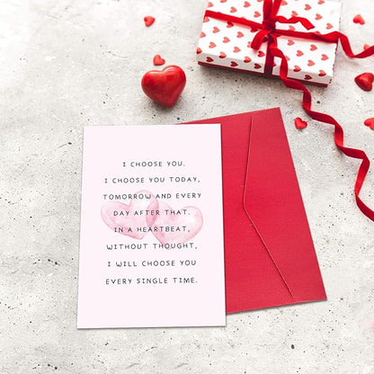 Ogeby Cute Valentines Day Card Gifts for Boyfriend Girlfriend, Sweet Anniversary Cards Gifts for Husband Wife, I Choose You Every day Love Card for Him Her