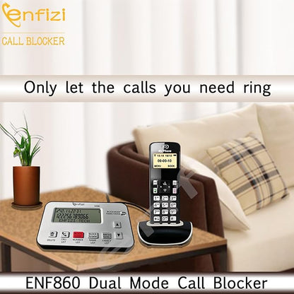 Enf860 Call Blocker for Landline Phones, Blacklist/Whitelist Dual Mode, Block spam Calls by Number and Name