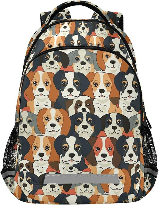 MNSRUU Laptop Backpack with Chest Strap, Cute Dog School Backpack, Travel Hiking Backpack for Boys Girls Teen Adult, Rucksack, Knapsack