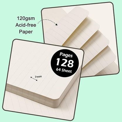 Ruled Notebook/Journal - Classic Lined Journal/Notebook, 5.3'' x 8.26'', Hardcover with Thick Paper, Banded + Pen Holder +Inner Pocket - Turquoise