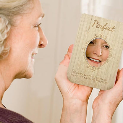 Mothers Day Cards,Handmade Bamboo Greeting Cards,Wooden Thankyou Card,Mother's day Card for Mom,Mum,Mirror