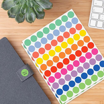 1600 PCS Printholic Colored Dot Stickers, 10 Color Circle Price Stickers, 3/4 Inch Round Color Coding Labels for Office, Home, Teaching Events, Garage Sales - 20 Sheets