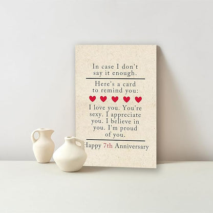 7th for Him & Her - Happy Anniversary Card for Couple