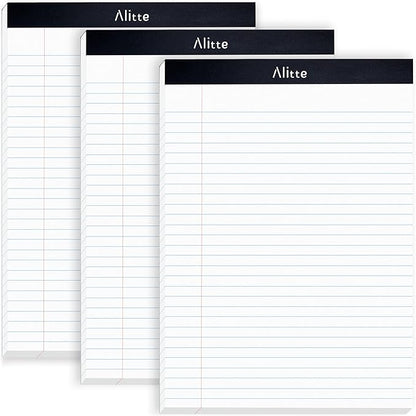 Legal Notepads 8.5 x 11, Pack of 3 - Perforated Wide Ruled Writing Pad - Premium Thick Paper, No Ink Bleeding - Blank Legal Pads For Home, Office, School, Business - 50 Sheets Per Notebook