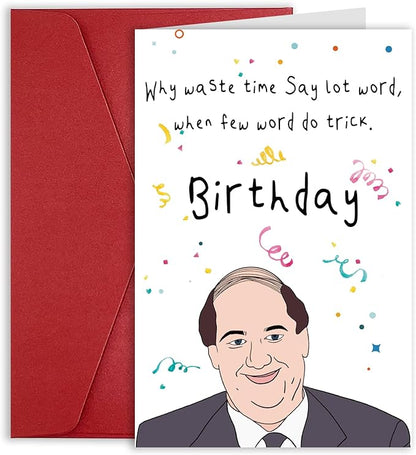Funny The Office Birthday Cards for Boss Manager Colleague Coworker Women Men, Humorous Birthday Card for Office Fans, Last Minute Bday Gift for Dad Mom Him Her