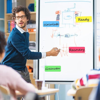 54pcs Magnetic Dry Erase Labels 9 Colorful Name Tags Flexible Reusable Magnetic Label Stickers for White Board Refrigerator Locker Size 3.2"x1.2" by Mositear