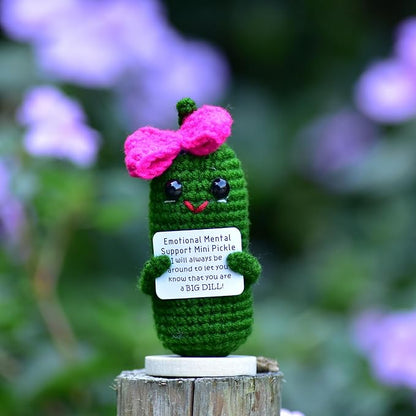 Funny 1 Pcs Crochet Gifts with Positive Affirmations Cards for Inspirational Novelty Good Luck Gifts and Party Decorations (KK-CKD04-RR_Bow)