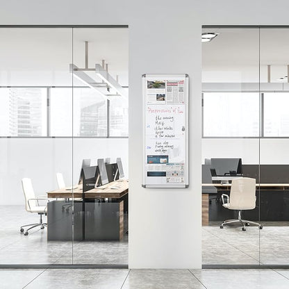 Swansea Lockable Display Cabinet Whiteboard Magnetic Display Cabinet with Aluminium Frame 98 x 36 cm