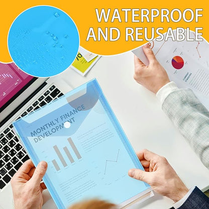 Vmiapxo 40 Pack Multi-Color Stamp and Die Storage Pockets, Reusable Rainbow Small Plastic Envelopes Waterproof Sticker Organizer Receipt Holder Photo Storage Folders (Mixed Size)