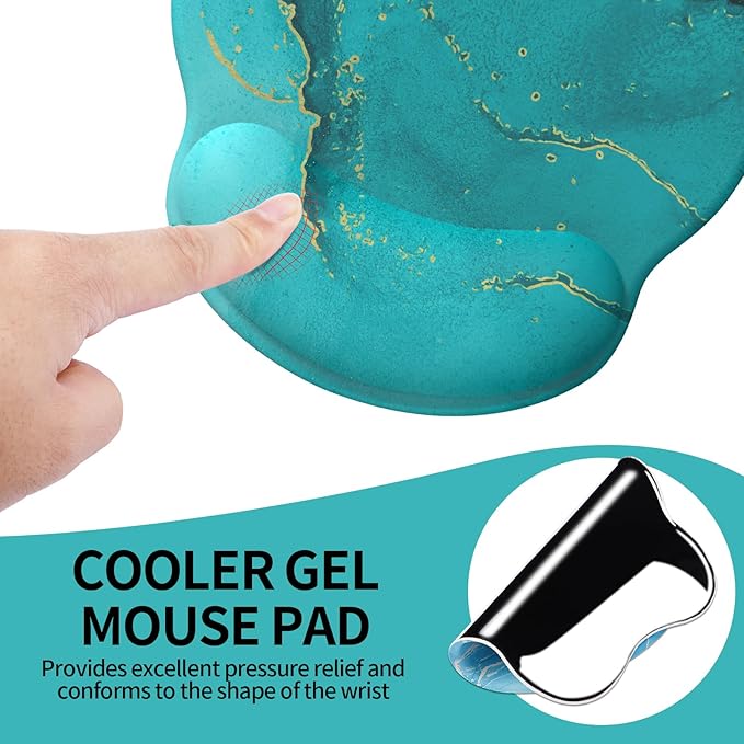 eulps Mouse Pad with Wrist Rest, Comfortable Computer Mousepad with Gel Wrist Support Smooth Surface and Non-Slip PU Base for Pain Relief, Laptop, Office & Home (Calm Lake)