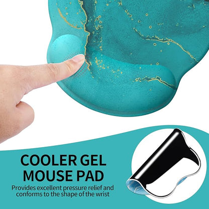 eulps Mouse Pad with Wrist Rest, Comfortable Computer Mousepad with Gel Wrist Support Smooth Surface and Non-Slip PU Base for Pain Relief, Laptop, Office & Home (Calm Lake)
