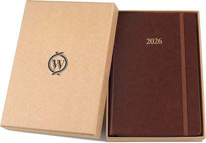 Wykeham's Executive 2026 Daily Journal Planner – US Public Holidays & Format – Customization Available (Conker, 8.5"×5.5")