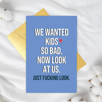 Funny Fathers Day Card for Husband, Happy Mothers Day Card for Wife, Humorous Anniversary Card for Wife Husband