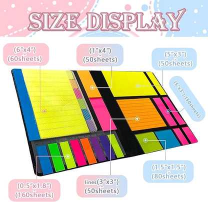 Sticky Notes Set, Sticky Notes Tabs, 710 Pack, Divider Sticky Notes, School Supplies, Office Supplies, Planner Sticky Notes, Sticky Note Dividers Tabs, Book Notes, Back to School Supplies (710pcs)