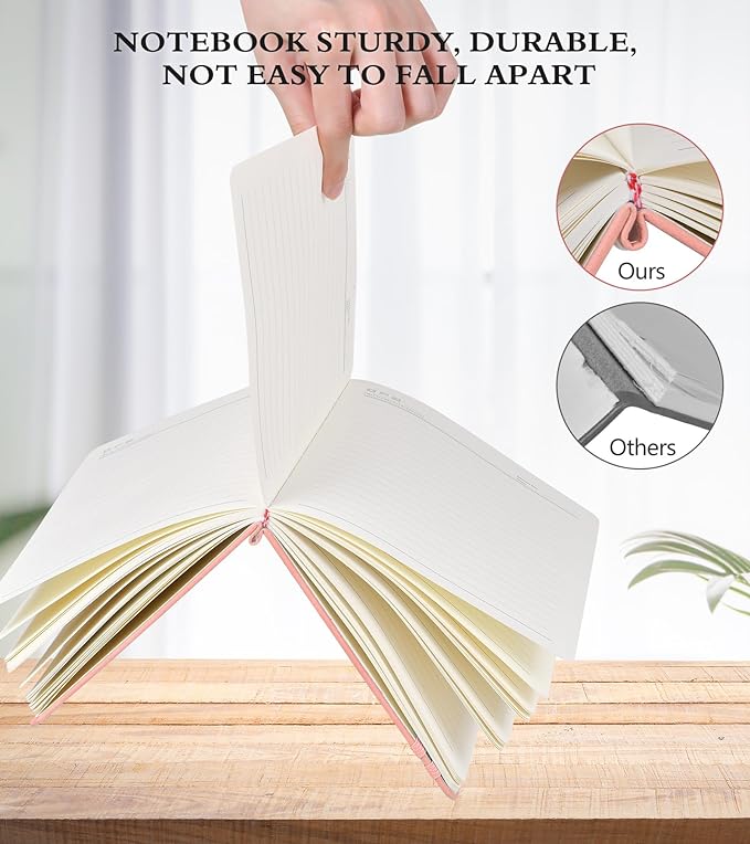 Lined Journal Notebook for Women and Men,Hardcover Leather Journaling Notebook for Writing, Travel, Business, Work and School,200 Pages A5 Notebook for Note Taking, Diary 5.9" × 8.5" - Blue