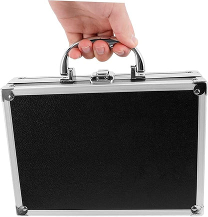 Box Aluminum Hard Cases Emergency Kit Cash Money Hard Case Suitcase Laptop Carrying Case Tool Lock Case Cosmetic Carrying Case Laptop Briefcase Home Tools Portable Travel Flat