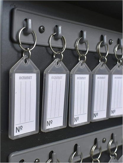 Acrimet Key Cabinet Organizer 256 Positions with Lock (Wall Mount) (256 Smoke Tags Included) (Black Cabinet)