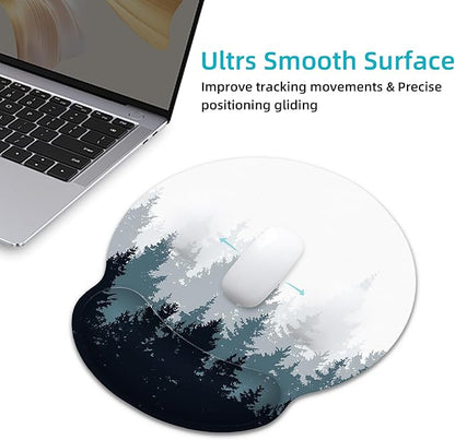 Ergonomic Mouse Pad with Wrist Support,Forest Mouse Pad with Wrist Rest,Relieve Wrist Pain Mousepad Non-Slip Rubber Base,Mouse Pads for Desk,Computers,Laptop,Office,Home,Gaming,Accessories
