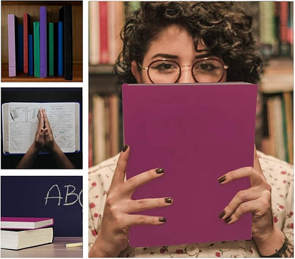 2 Pack Stretchable Book Sleeve Covers, for Paperbacks Hardcover Textbooks up to 9" x 12", Office Supplies with Free Sticker Labels (2 Pack, Black)